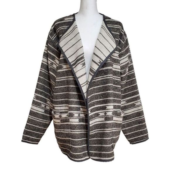 Marine Layer Jackets & Blazers - Marine Layer XL Mariella Open Jacket Aztec Black White Reversible